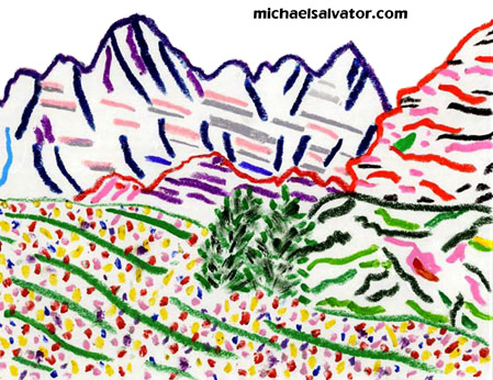 Drawing: MAROON BELLS, Alpine Flowers, Rocky Mountains