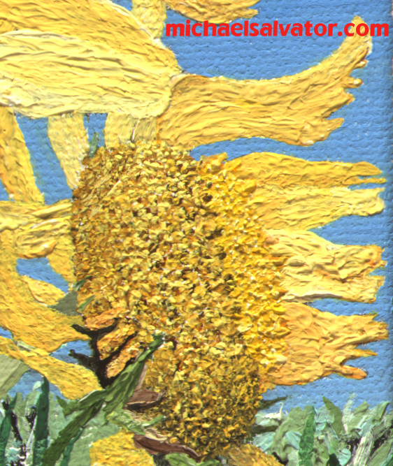 Painting: Right Alpine Sunflower Detail, WILD BUNCH, oil on canvas